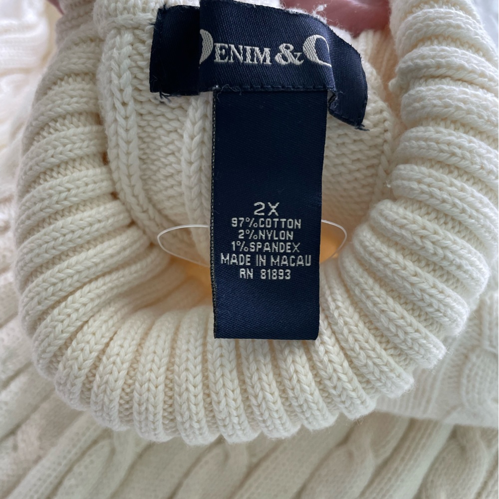 Women's Cream Turtleneck Sweater
